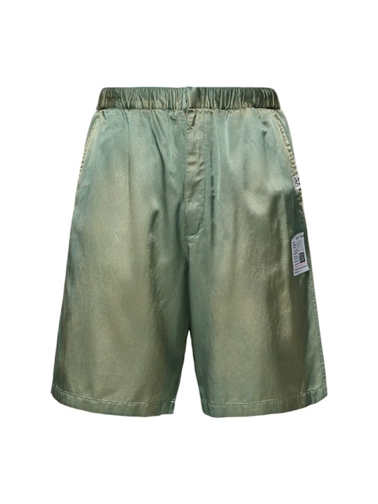 Mihara Yasuhiro: Satin shorts - Green - men_0 | Luisa Via Roma
