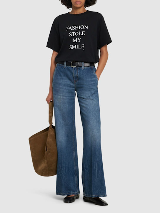 Victoria Beckham: Jeans Gigi vita bassa in denim - Blu - women_1 | Luisa Via Roma