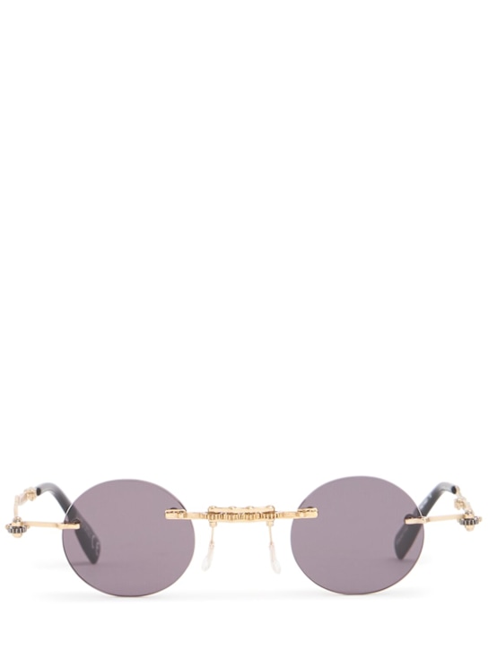 Kuboraum Berlin: H42 Machinery foldable metal sunglasses - Gold/Purple - men_0 | Luisa Via Roma