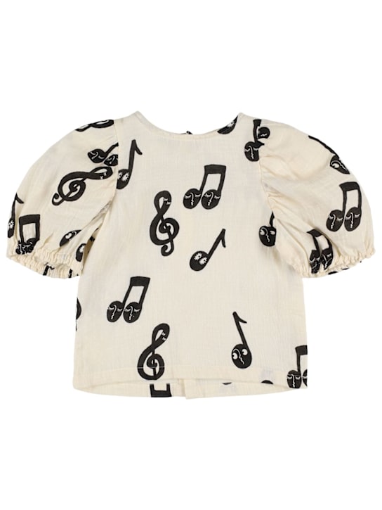 Mini Rodini: モスリンコットントップ - ホワイト - kids-girls_0 | Luisa Via Roma