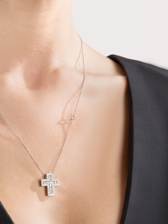 Damiani: Belle Epoque diamond necklace - Silver/Diamond - women_1 | Luisa Via Roma