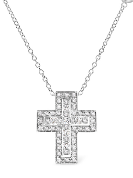 Damiani: Belle Epoque diamond necklace - Silver/Diamond - women_0 | Luisa Via Roma