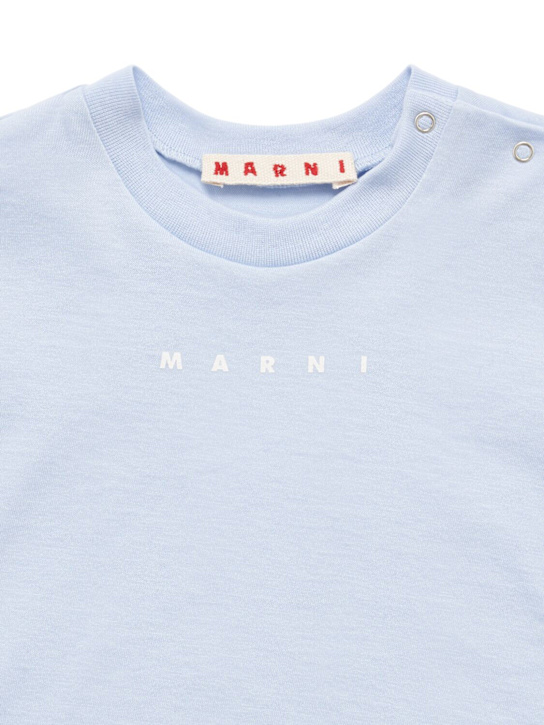 Marni Junior: Printed cotton jersey t-shirt - Light Blue - kids-boys_1 | Luisa Via Roma