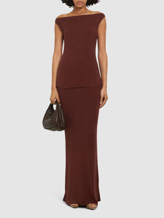 Aya Muse: Langes Seide- und Viskosekleid, LVR Exclusive - Pflaume - women_1 | Luisa Via Roma