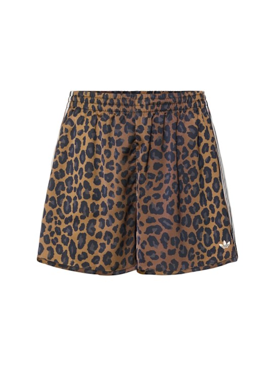 adidas Originals: Leopard print satin shorts - women_0 | Luisa Via Roma