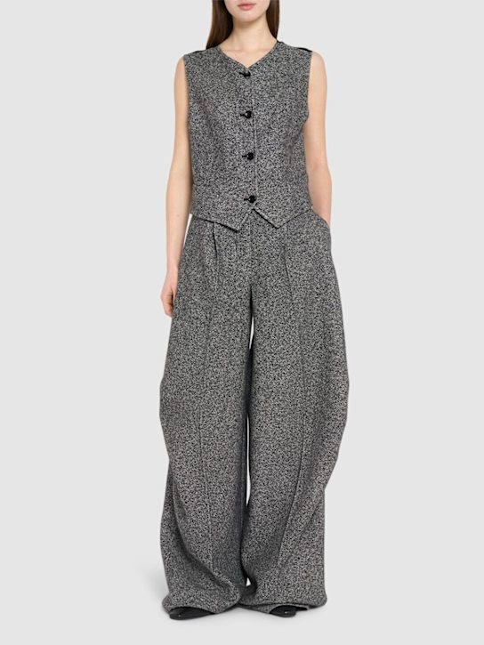 Max Mara: Simone virgin wool blend wide pants - women_1 | Luisa Via Roma
