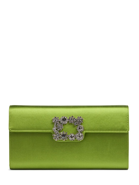 Roger Vivier: Flower buckle envelope clutch - women_0 | Luisa Via Roma