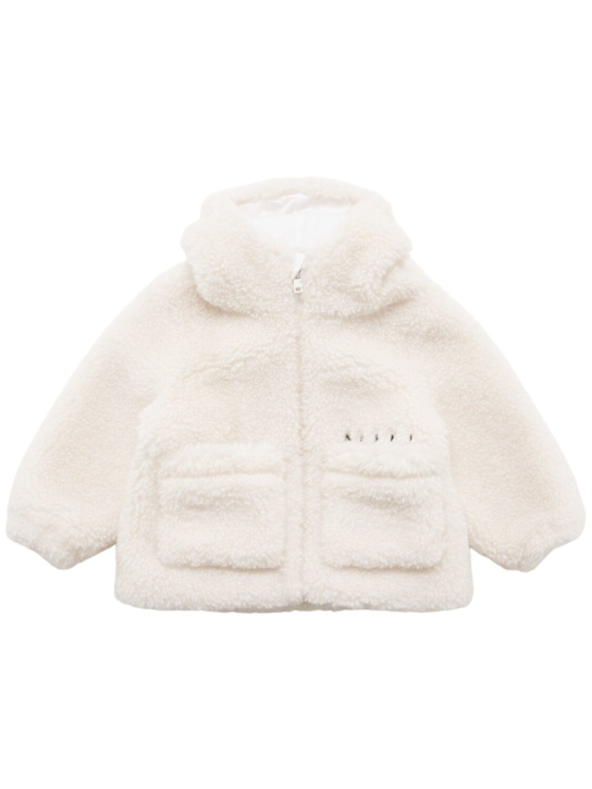 Marni Junior: Hooded plush jacket - ホワイト - kids-girls_0 | Luisa Via Roma