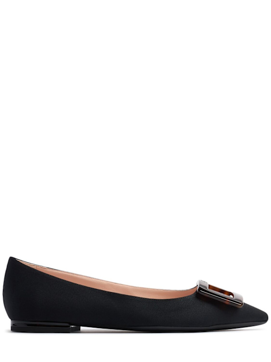 Roger Vivier: 5mm Gommettine gros grain flats - Black - women_0 | Luisa Via Roma