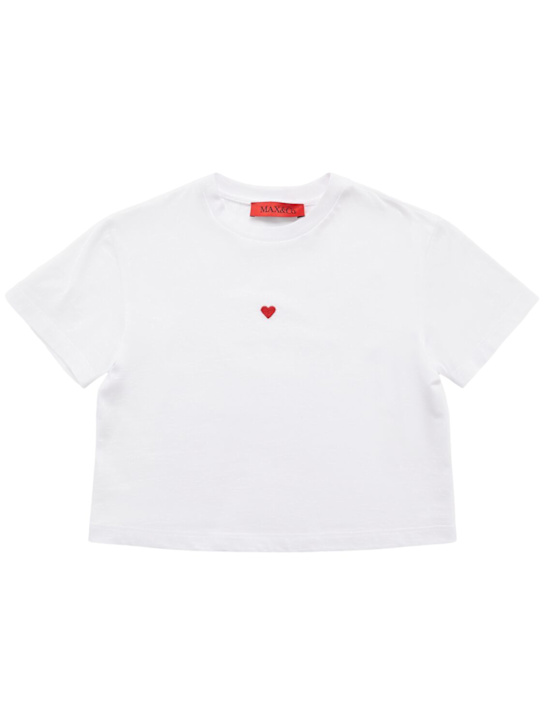 MAX&Co.: T-shirt in jersey di cotone - Bianco - kids-girls_0 | Luisa Via Roma