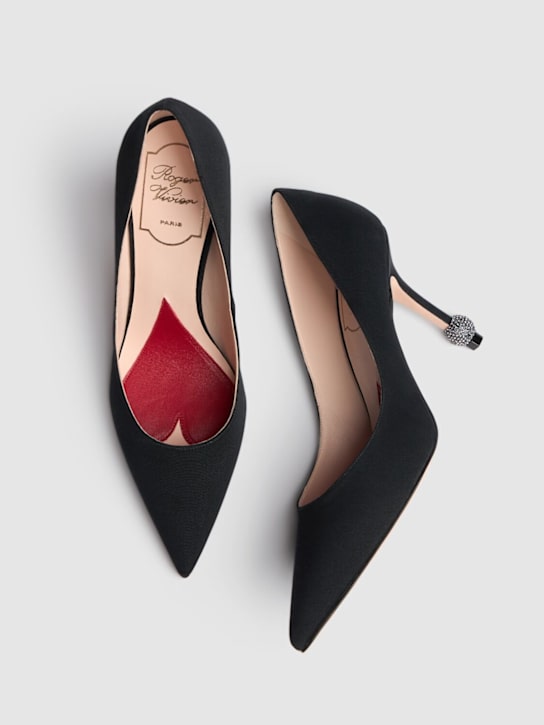 Roger Vivier: 85mm Vivier Marlene satin pumps - Black - women_1 | Luisa Via Roma