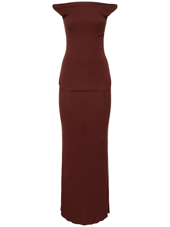 Aya Muse: Langes Seide- und Viskosekleid, LVR Exclusive - Pflaume - women_0 | Luisa Via Roma