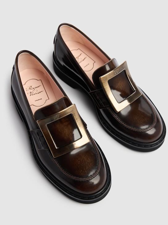 Roger Vivier: 25mm Viv Rangers leather loafers - Trekking - women_1 | Luisa Via Roma