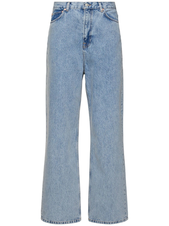 Denim low rise straight jeans - Thumbnail 1