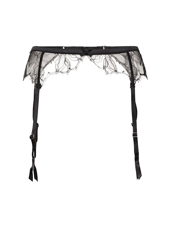 Fleur Du Mal: Sophia lace garter - Black - women_0 | Luisa Via Roma