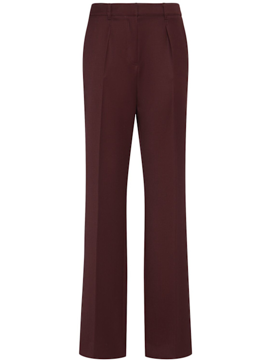 Max Mara: Cannes virgin wool gabardine pants - women_0 | Luisa Via Roma