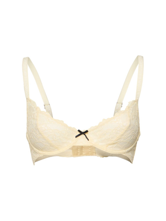 Fleur Du Mal: Bianca lace balconette bra - Cream - women_0 | Luisa Via Roma