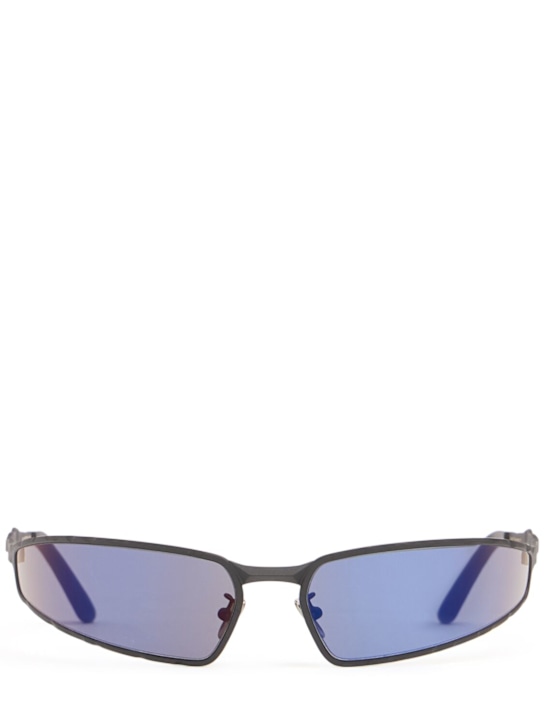 Kuboraum Berlin: H34 cat eye metal sunglasses - Black/Blue - men_0 | Luisa Via Roma
