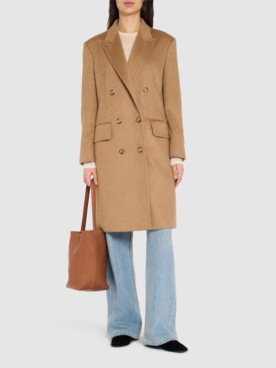 Max Mara: Cosa camelwool double breast coat - women_1 | Luisa Via Roma
