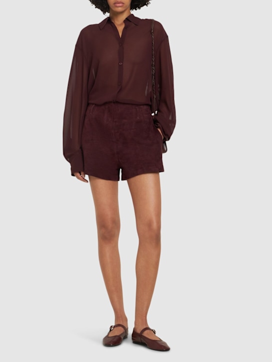 The Frankie Shop: Lise suede shorts - women_1 | Luisa Via Roma