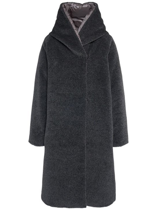 Max Mara: Orion reversible wool blend down coat - women_0 | Luisa Via Roma