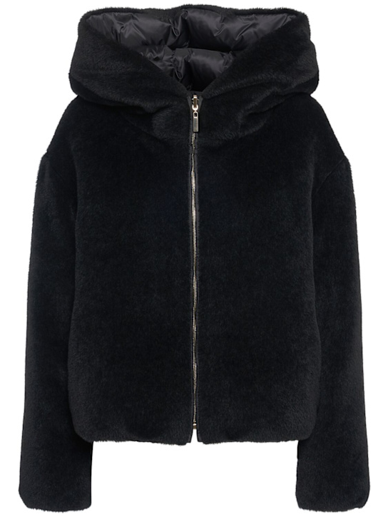 Max Mara: Olly alpaca blend down short jacket - women_0 | Luisa Via Roma