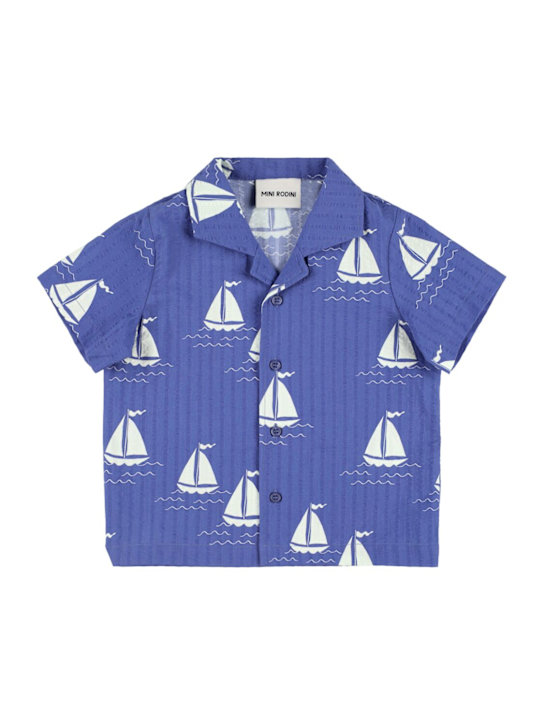 Mini Rodini: コットンポプリンシャツ - kids-boys_0 | Luisa Via Roma