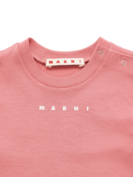 Marni Junior: T-shirt in jersey di cotone stampato - Rosa - kids-girls_1 | Luisa Via Roma