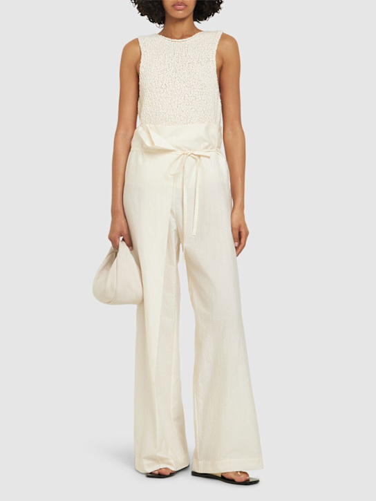 Sculptural cotton blend pants - Thumbnail 2