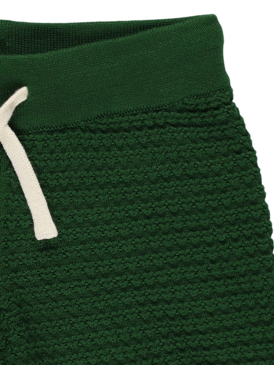 Mini Rodini: コットンニット ショートパンツ - グリーン - kids-boys_1 | Luisa Via Roma