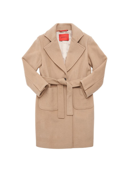 MAX&Co.: Mantel aus Wolle mit Gürtel - Beige - kids-girls_0 | Luisa Via Roma