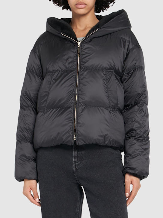 Max Mara: Olly alpaca blend down short jacket - women_1 | Luisa Via Roma