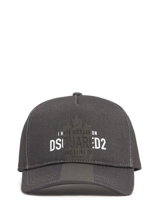 Dsquared2: Cotton logo hat - Black - men_0 | Luisa Via Roma