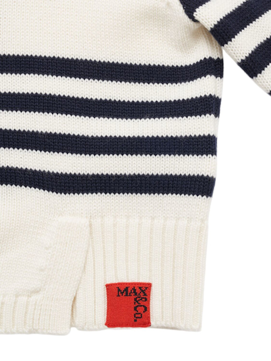 MAX&Co.: Wool blend knit sweater - ホワイト/ネイビー - kids-girls_1 | Luisa Via Roma