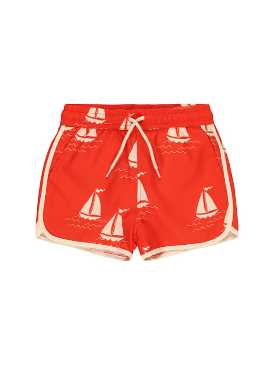 Mini Rodini: Printed nylon swim shorts - kids-boys_0 | Luisa Via Roma