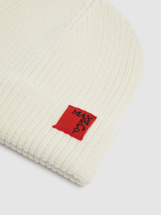 MAX&Co.: Cappello beanie in maglia di misto lana con logo - Bianco - kids-girls_1 | Luisa Via Roma