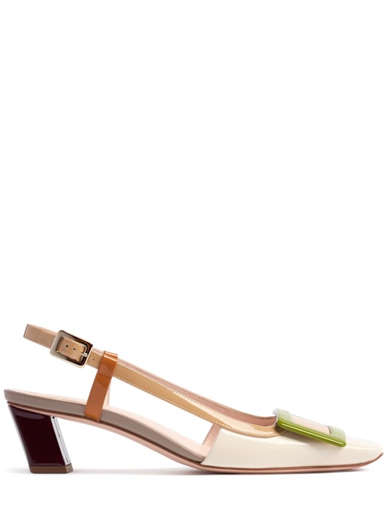 Roger Vivier: 45mm Patent leather slingback pumps - women_0 | Luisa Via Roma
