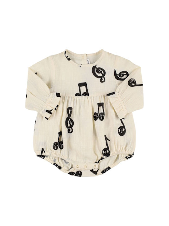 Mini Rodini: Tutina in mussola di cotone stampato - Bianco - kids-girls_0 | Luisa Via Roma