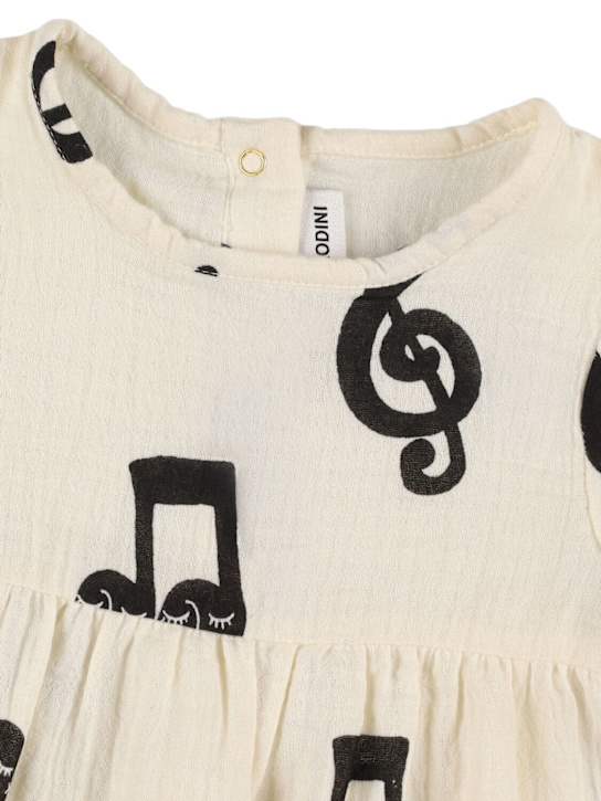 Mini Rodini: Tutina in mussola di cotone stampato - Bianco - kids-girls_1 | Luisa Via Roma