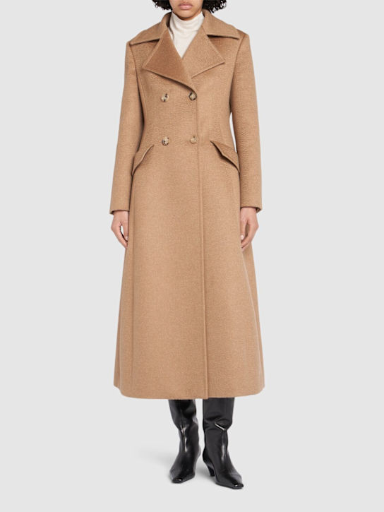 Max Mara: Lepanto wool double breasted coat - women_1 | Luisa Via Roma