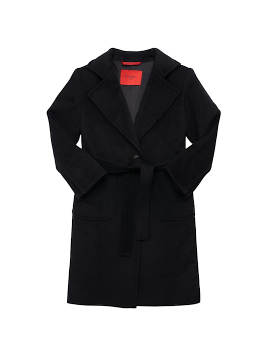 MAX&Co.: Belted wool coat - ブラック - kids-girls_0 | Luisa Via Roma