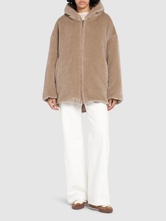 Max Mara: Olivia alpaca blend down jacket - women_1 | Luisa Via Roma