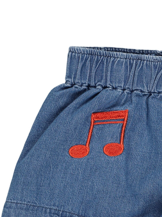 Mini Rodini: コットンデニムショートパンツ - ブルー - kids-girls_1 | Luisa Via Roma