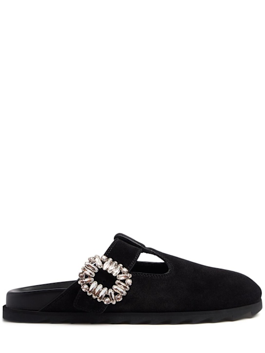Roger Vivier: Slidy Viv suede mules - women_0 | Luisa Via Roma