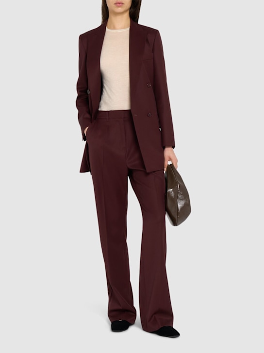 Max Mara: Cannes virgin wool gabardine pants - women_1 | Luisa Via Roma