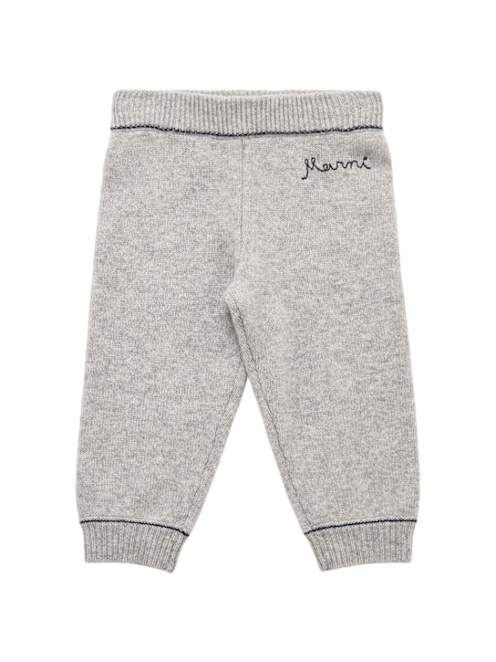 Marni Junior: Wool & cashmere knit pants - Grey - kids-boys_0 | Luisa Via Roma