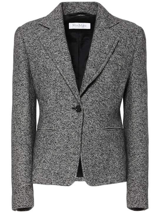 Max Mara: Salmone virgin wool blend blazer - women_0 | Luisa Via Roma