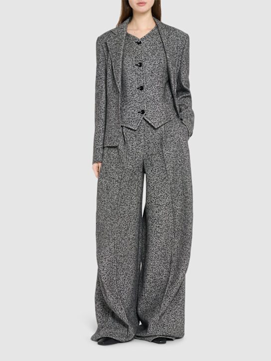 Max Mara: Beato virgin wool blend tweed vest - women_1 | Luisa Via Roma