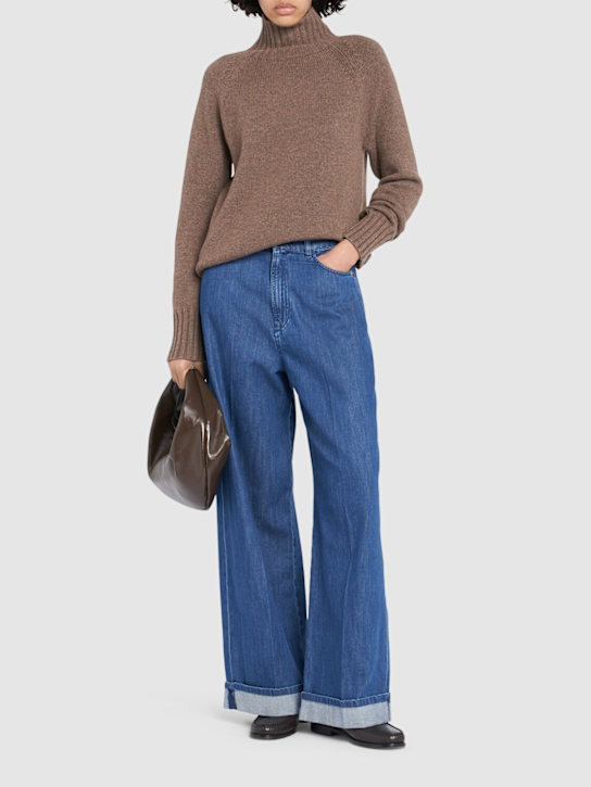'S Max Mara: Lupino denim wide leg jeans - women_1 | Luisa Via Roma