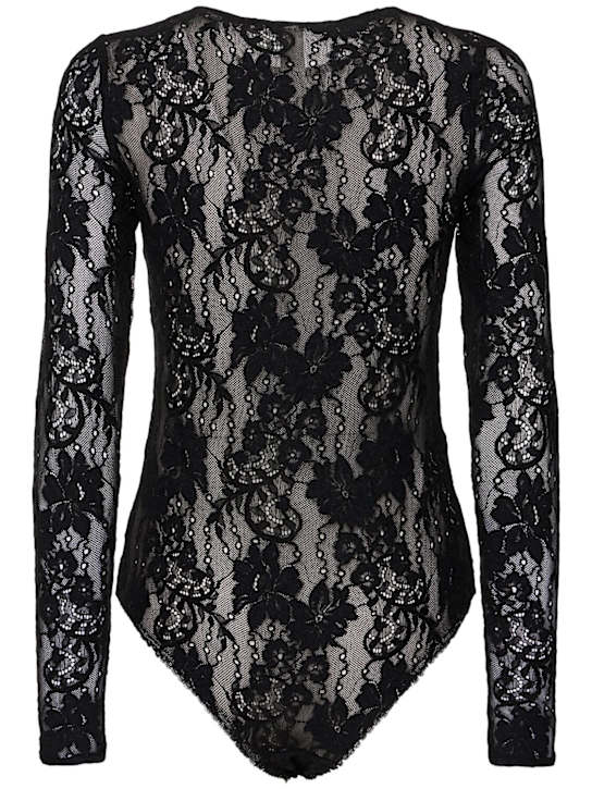 Zimmermann: Stretch lace bodysuit - Black - women_3 | Luisa Via Roma